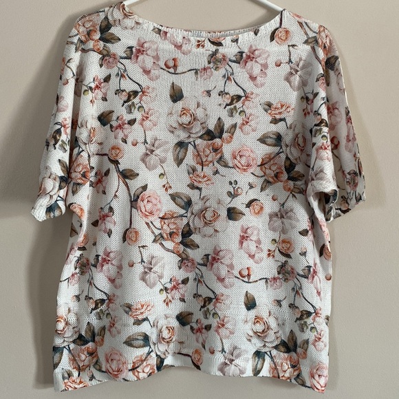 Luisa Ricci Floral Print Knit Top Made in Italy Size L - Picture 2 of 9